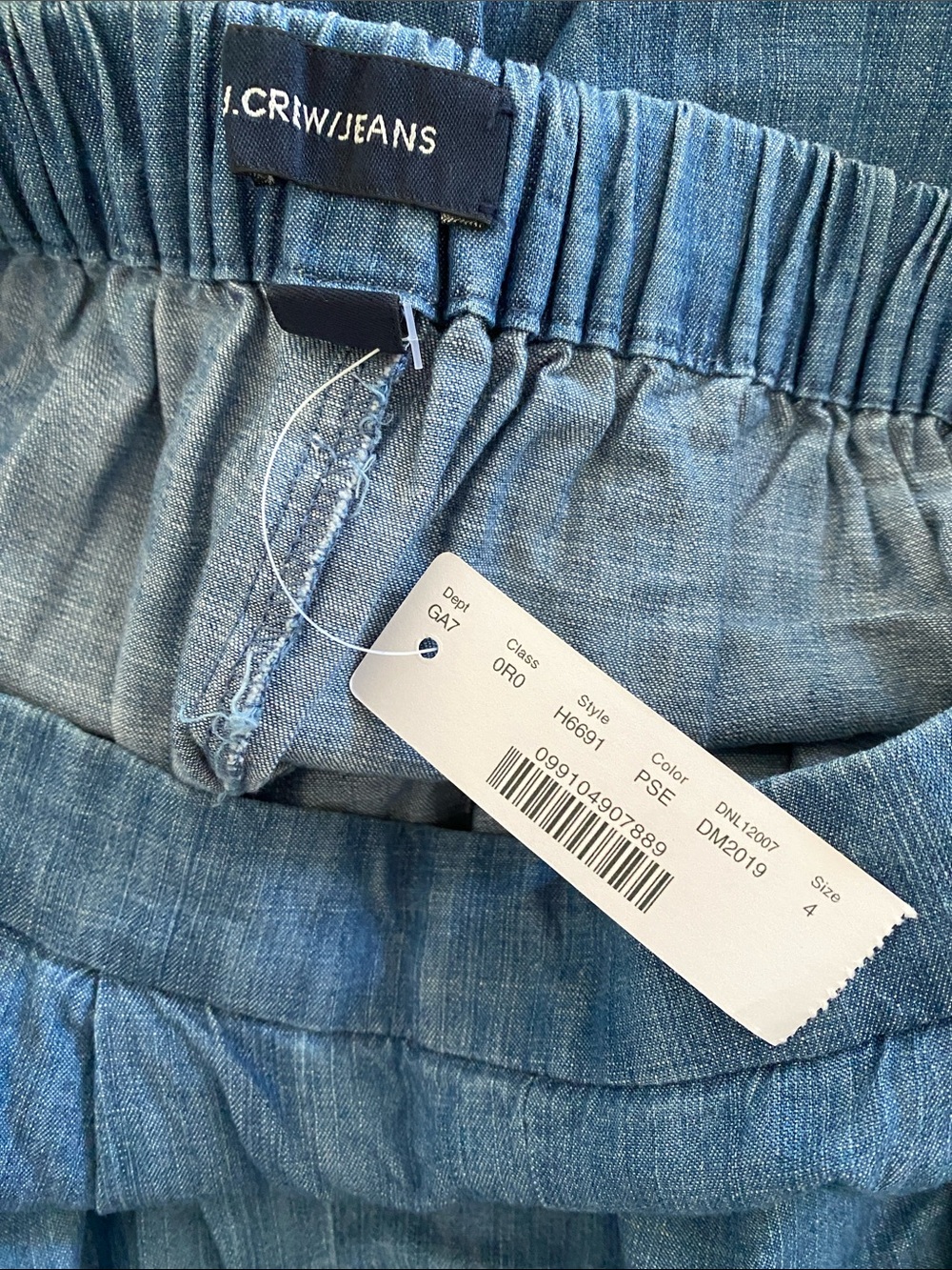 NWT J. Crew Wide-leg cropped chambray pant - Picture 6 of 6